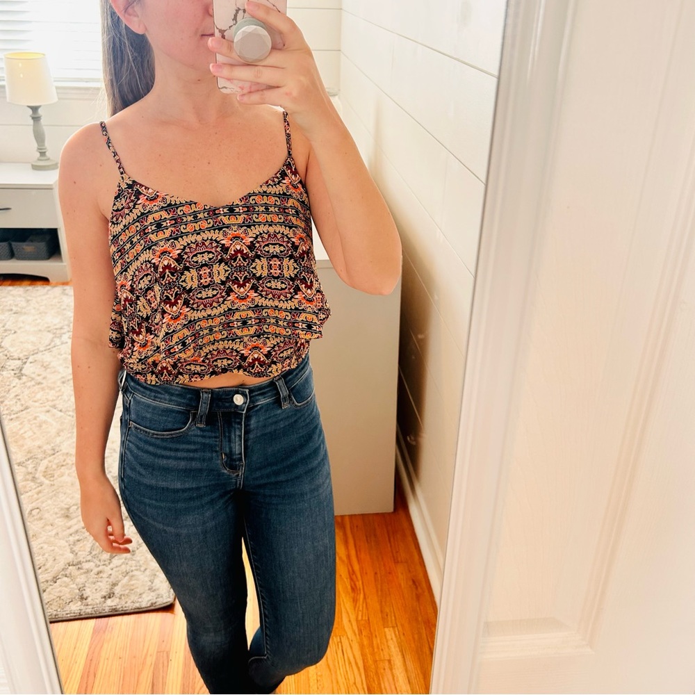 LA Hearts Patterned Crop Top